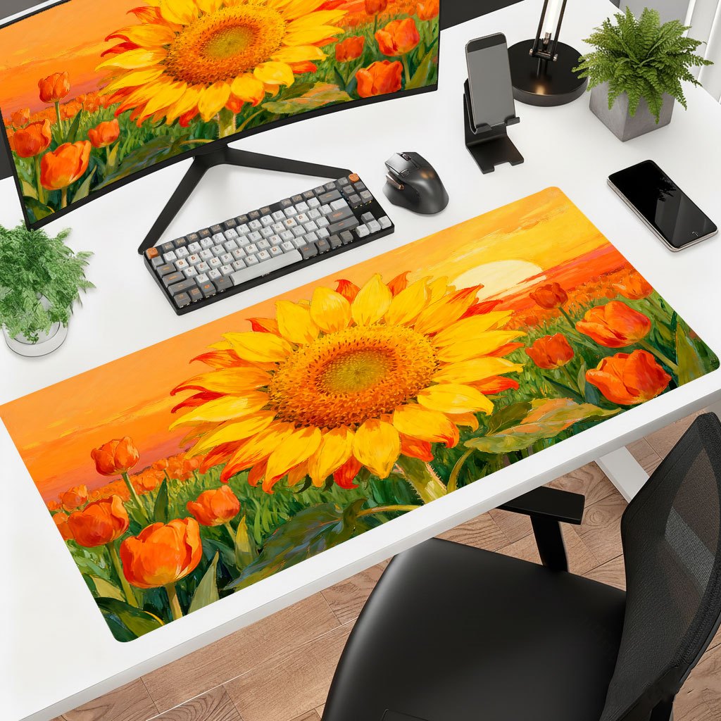 Gaming Accessories Brands - Tappetino per mouse Brand Yellow Sunflower,
